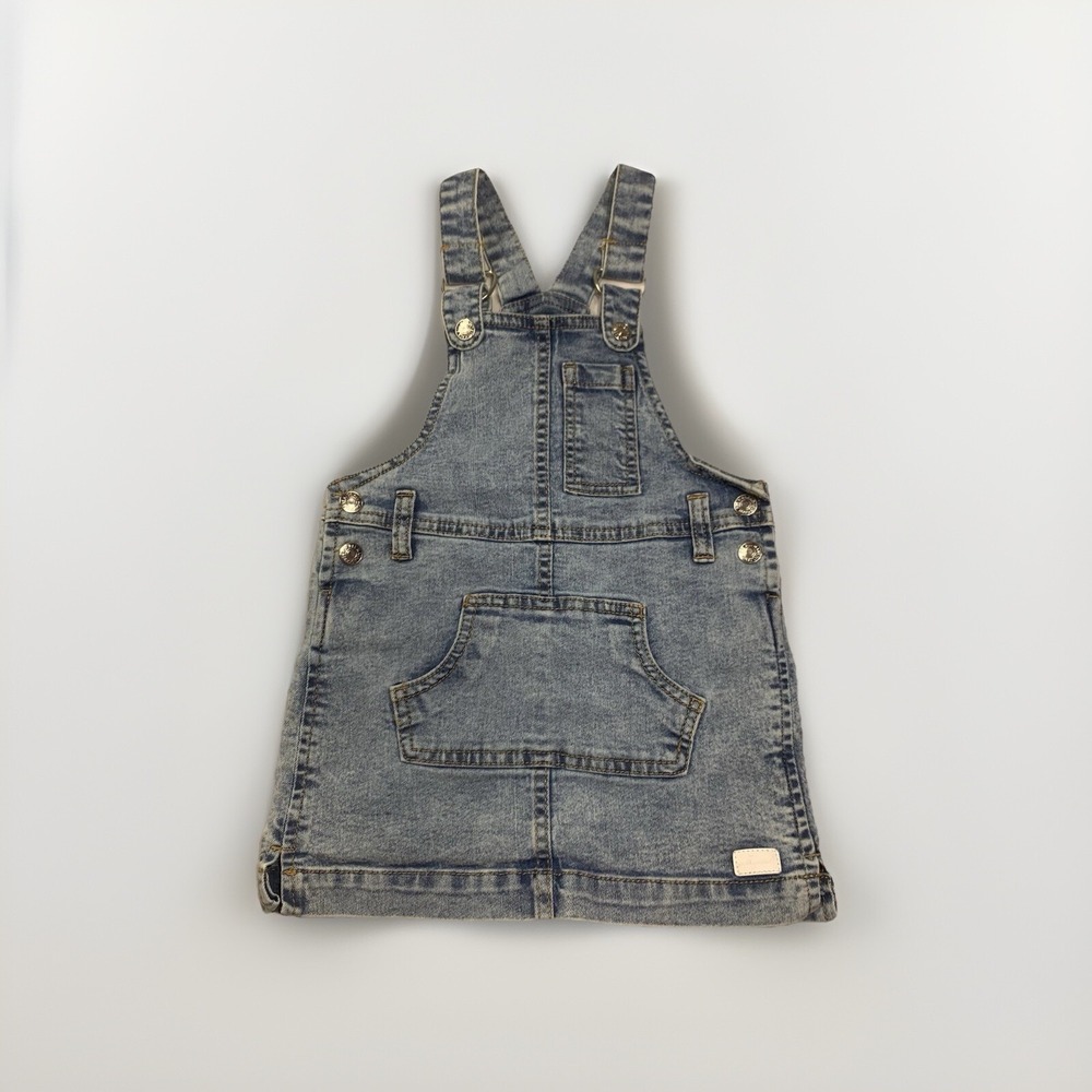 7‎ for all Mankind Toddler Girls Overall Dress Size 24M Blue Denim Jean Bib